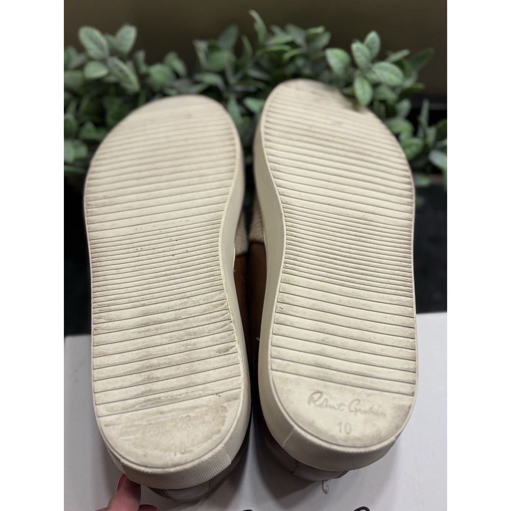 Robert Graham Mens Sz 10 Slip On Nico Loafers Breathable Ivory W/ Brown Leather - Picture 11 of 13